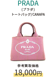 PRADA(プラダ) トートバッグ/CANAPA 参考買取価格18,000円