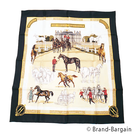 HERMES(エルメス）_LES HARAS NATIONAUX_アイボリー×ブラック×マルチ
