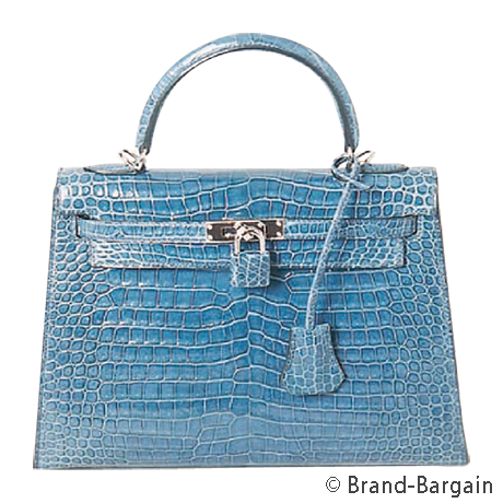 HERMES(エルメス)ケリー25（外縫い）_クロコ・ポロサス×ブルージーン