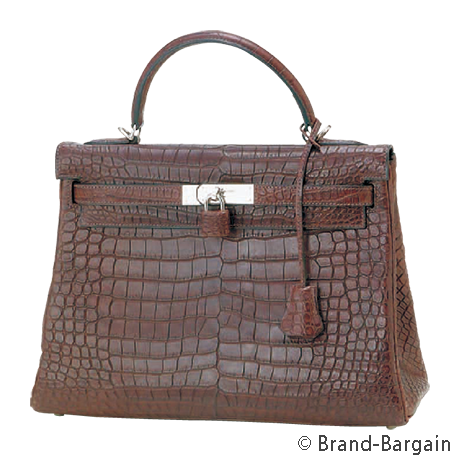 HERMES(エルメス)ケリー32（内縫い）_クロコ・ポロサス・セミマット×ダークブラウン
