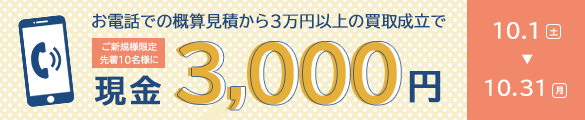 電話での買取概算キャンペーン