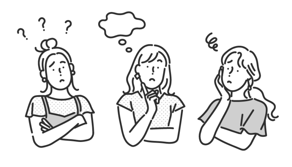 悩んでいる様子の女性